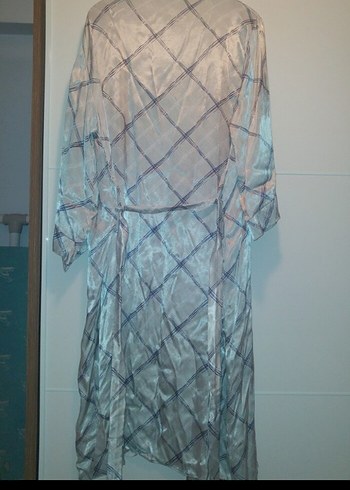 Bohem Gri Uzun Bağcıklı Kadın Sabahlık - Görsel 2