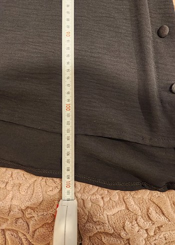 Düğmeli Uzun Kollu Keten Tunik - Görsel 2