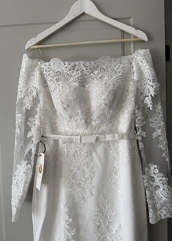 Balık model gelınlık dantel detaylı - Görsel 7