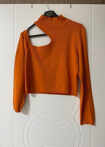 Topshop Topshop Yüksek Yakalı Turuncu Kadın Kazak