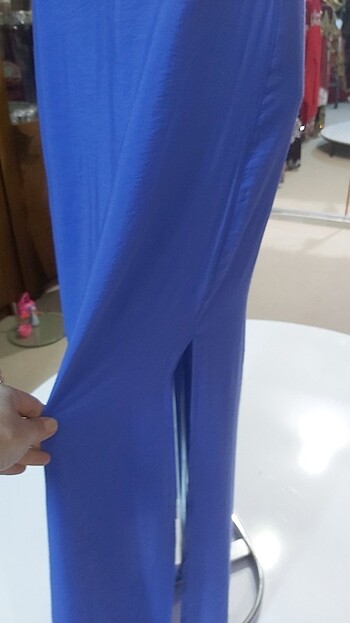 36 Beden mavi Renk Uzun elbise 