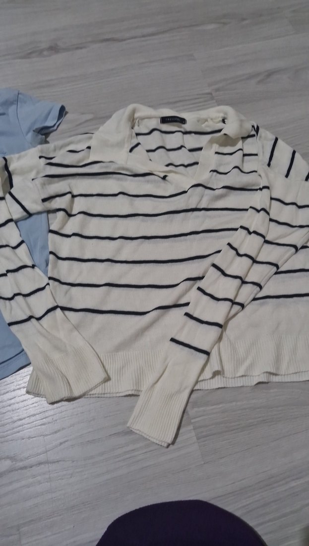 Kız Çocuk Mavi Kısa Kollu Tişört ve sweat ikili - Görsel 3