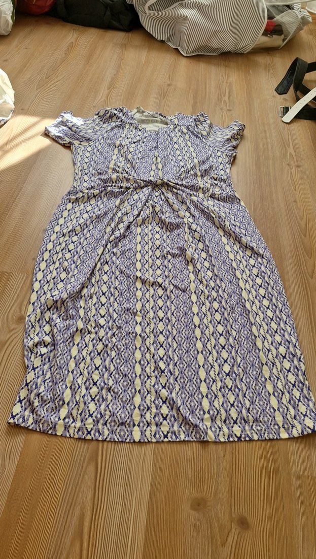 Bohem V Yaka Midi Hamile Elbisesi - Görsel 2