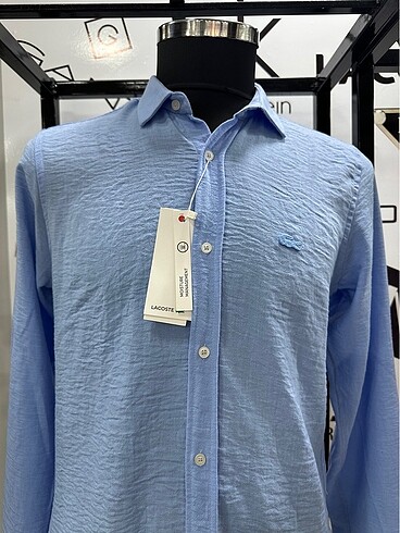 Lacoste Lacoste Mavi Renk Krinkıl Kumaş Gömlek
