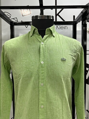 Lacoste Lacoste Fıstık Yeşili Keten Gömlek
