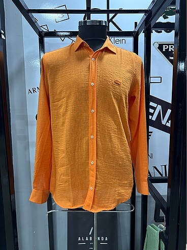 Lacoste Turuncu Renk Krinkıl Gömlek