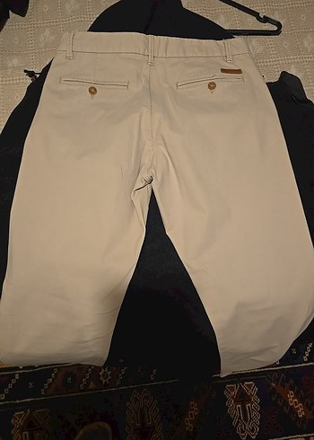 Bej Pamuklu Erkek Kemerli Pantolon SLIM FIT - Görsel 4
