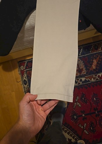 Bej Pamuklu Erkek Kemerli Pantolon SLIM FIT - Görsel 5