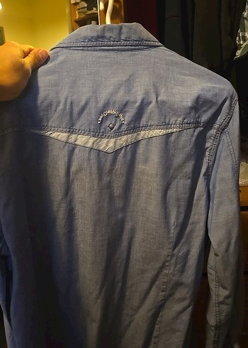 Gri Denim Erkek Gömlek - Mavi - Görsel 6