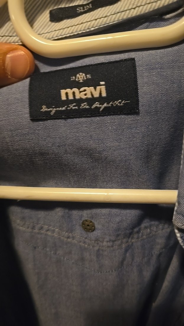 Gri Denim Erkek Gömlek - Mavi - Görsel 2