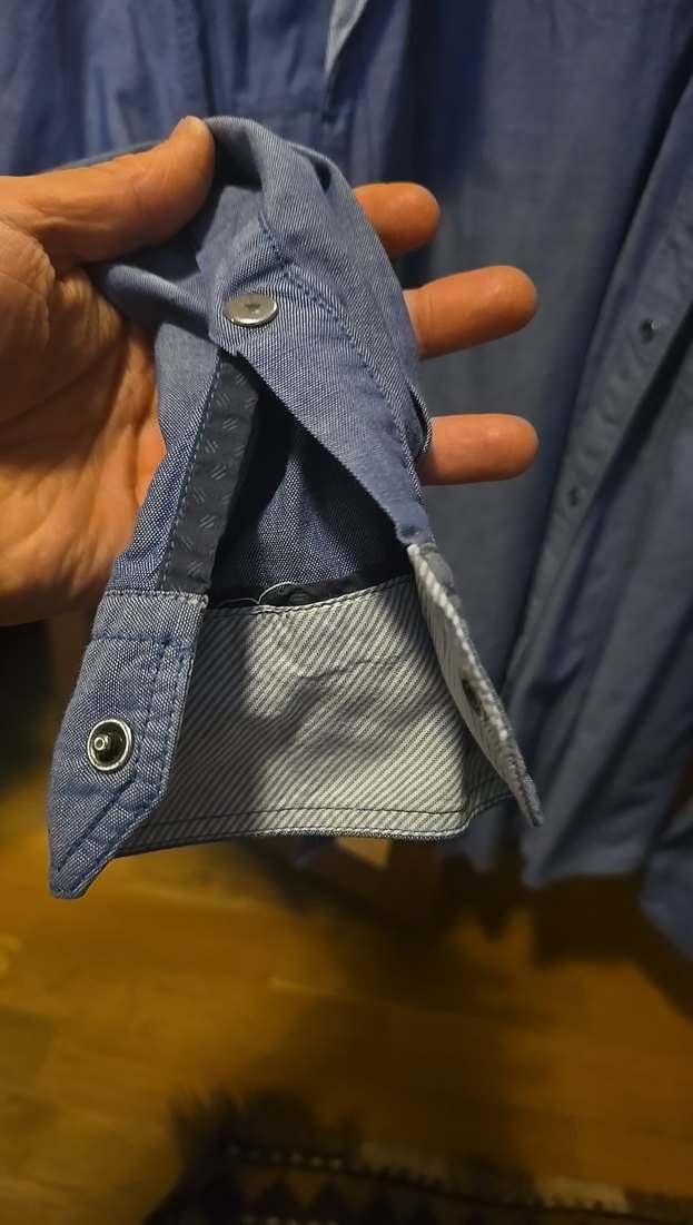 Gri Denim Erkek Gömlek - Mavi - Görsel 3