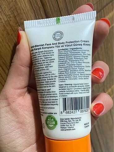 Procsin Procsin spf50+ güneş kremi yeni