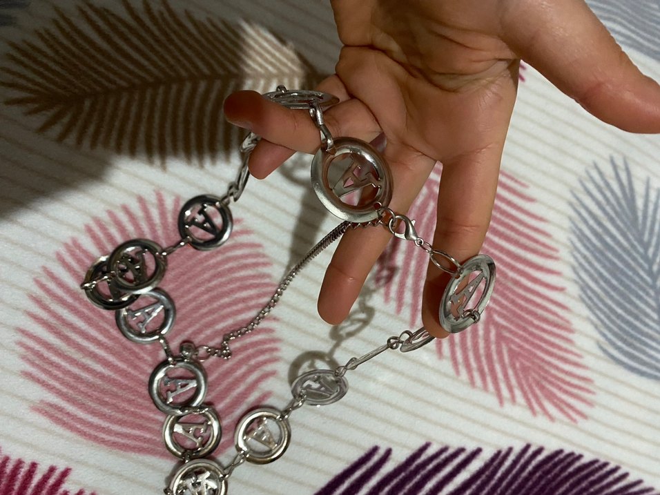 Gri Zincir Detaylı Kadın Bel Zinciri - Görsel 2