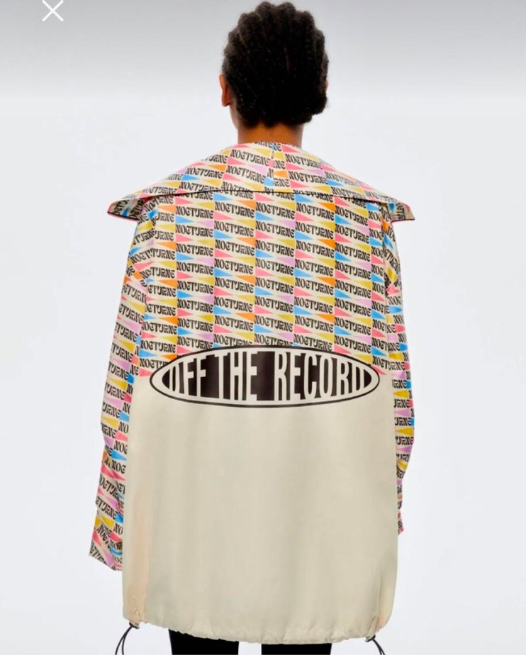 Nocturne Renkli Baskılı yağmurluk ceket - Görsel 2