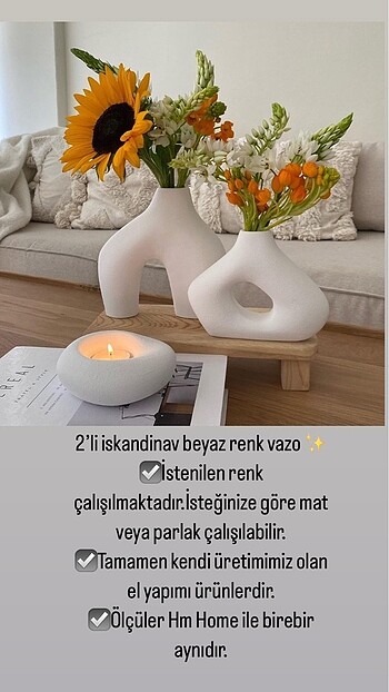  Beden beyaz Renk 2?li iskandinav set-beyaz-bej-siyah( H&M home muadili)