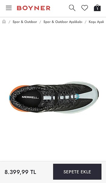 44 Beden gri Renk Merrell agility peak 5 gtx