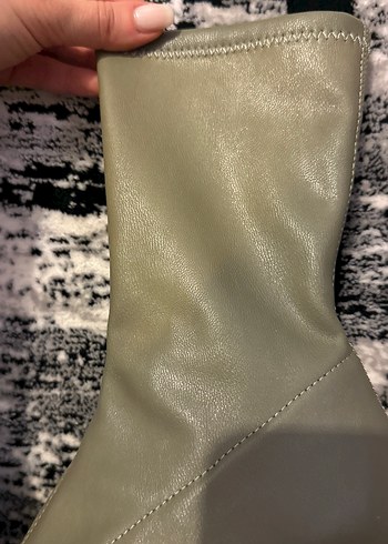 Açık yeşil Kadın Fermuarlı Blok Topuklu Bot - Görsel 3