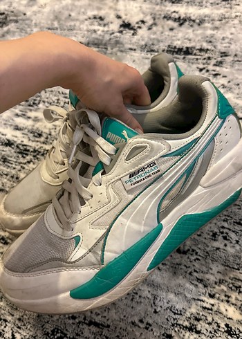 Beyaz Yeşil Puma Dolgu Topuk Spor Ayakkabı - Görsel 3