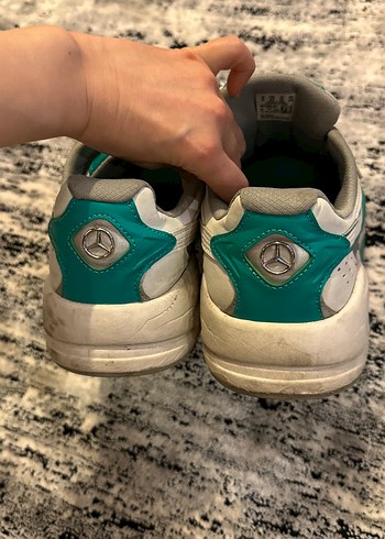 Beyaz Yeşil Puma Dolgu Topuk Spor Ayakkabı - Görsel 4