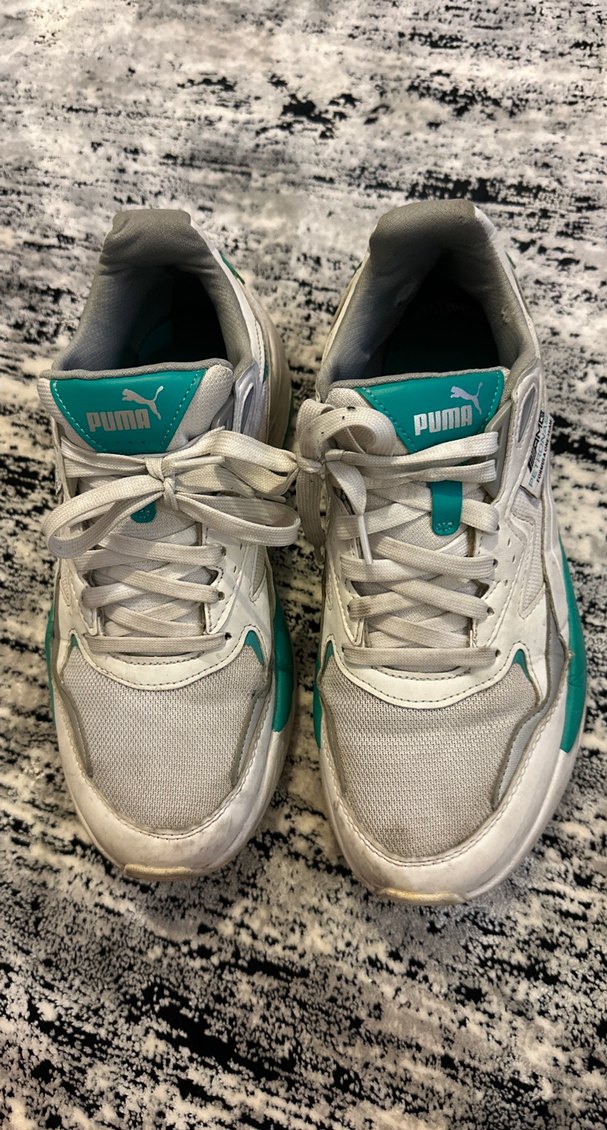 Beyaz Yeşil Puma Dolgu Topuk Spor Ayakkabı - Görsel 2