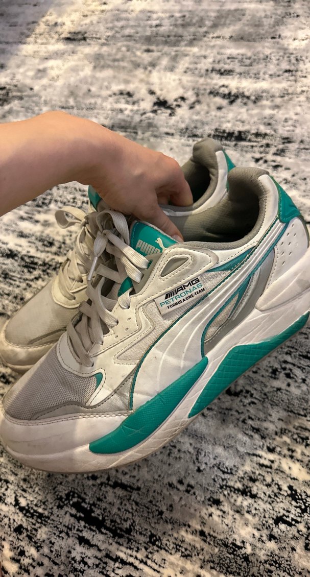 Beyaz Yeşil Puma Dolgu Topuk Spor Ayakkabı - Görsel 3