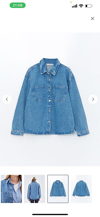 Oversize Kadın Jean Gömlek Ceket