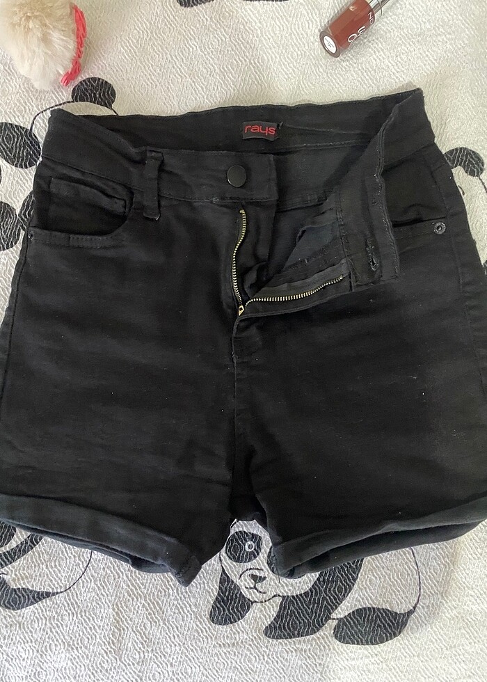 Siyah kot şort - Görsel 2