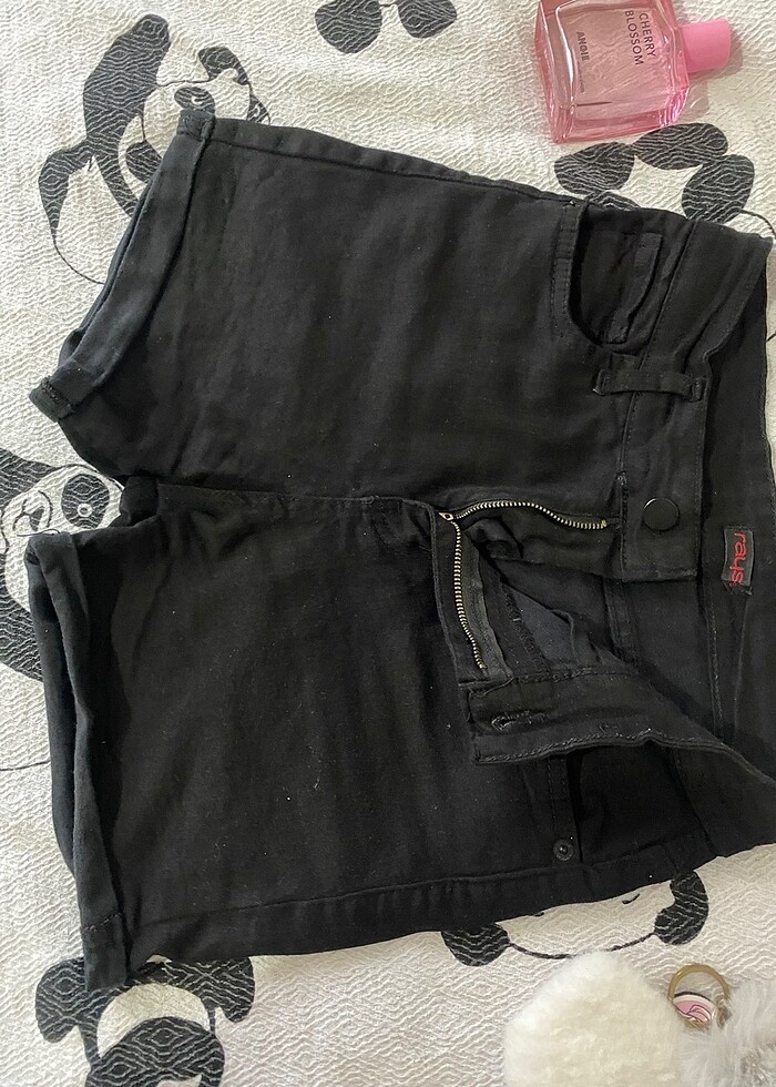 Siyah kot şort - Görsel 3