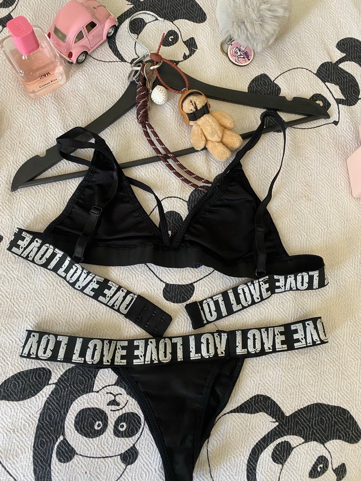 Siyah Mini Baskılı Spor Sütyen takımı - Görsel 4
