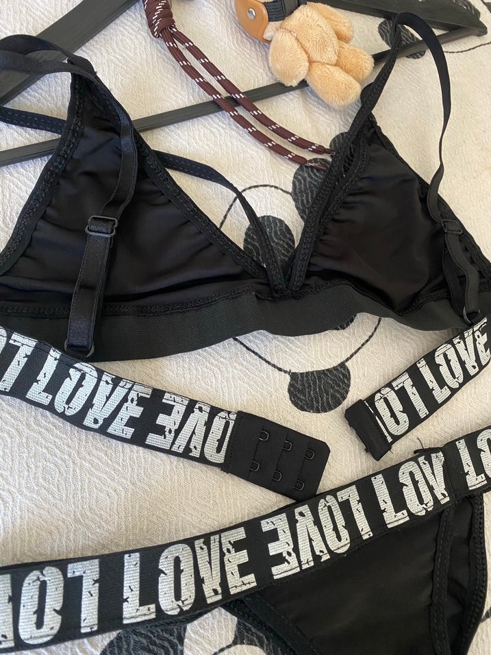 Siyah Mini Baskılı Spor Sütyen takımı - Görsel 5