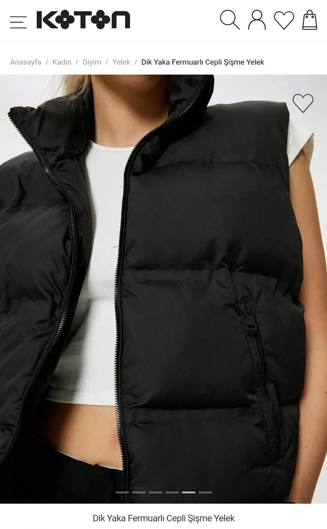 Siyah Dik Yaka Fermuarlı Şişme Yelek - Görsel 3