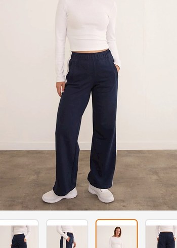 Gri Çizgili Beyaz Kadın Eşofman Altı - Görsel 4