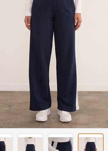 Gri Çizgili Beyaz Kadın Eşofman Altı - Görsel 7