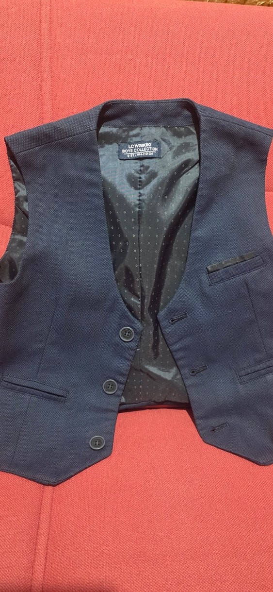 Düğmeli Erkek Lacivert Yelek - Görsel 2