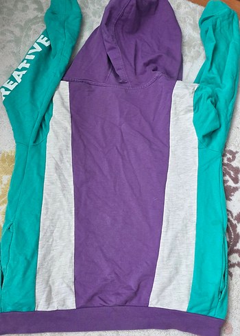 Kız Çocuk Mor Kapüşonlu Fermuarlı Ceket - Görsel 4