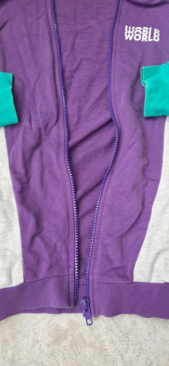 Kız Çocuk Mor Kapüşonlu Fermuarlı Ceket - Görsel 2