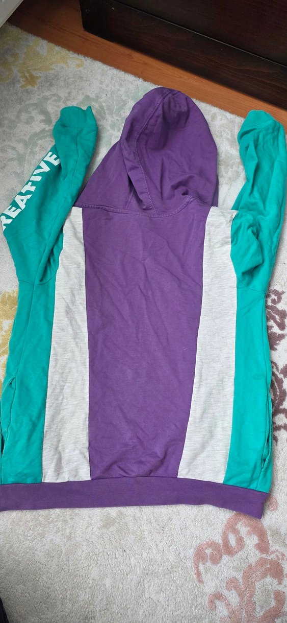 Kız Çocuk Mor Kapüşonlu Fermuarlı Ceket - Görsel 4