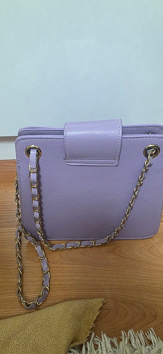 Mor Zincir Detaylı Kadın Çanta - Görsel 3