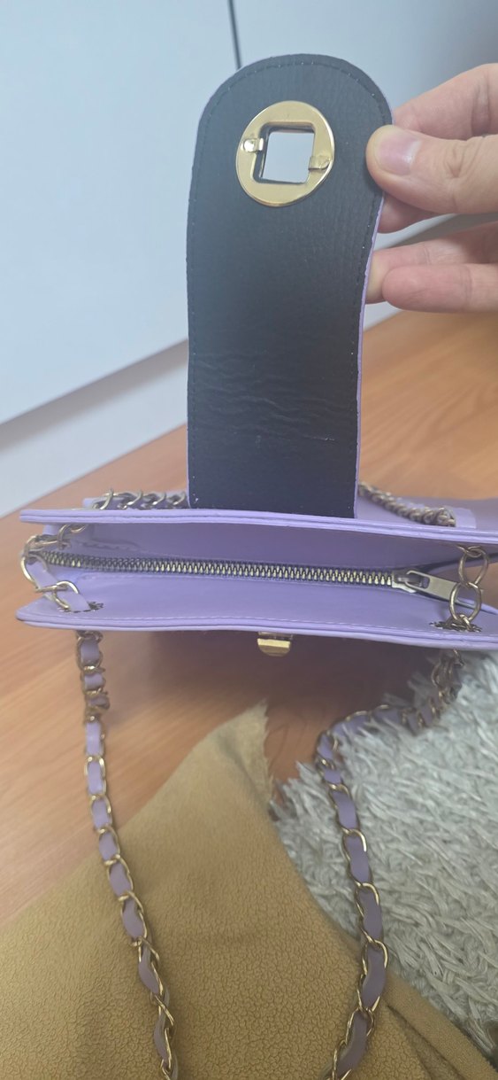 Mor Zincir Detaylı Kadın Çanta - Görsel 5