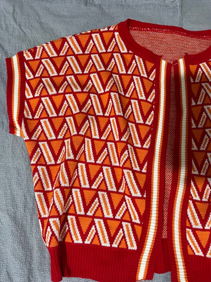 Kadın Renkli Örgü Hırka V-Yaka - Görsel 2