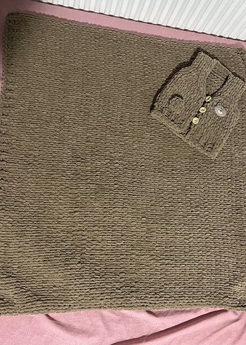 Yeni doğan örgü yelek battaniye takım - Görsel 3