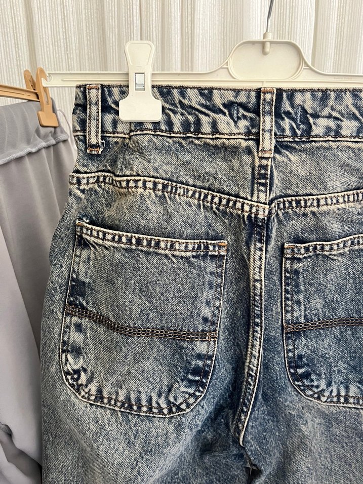 Gri Tie-Dye Loose Fit Kadın Jean - Görsel 3