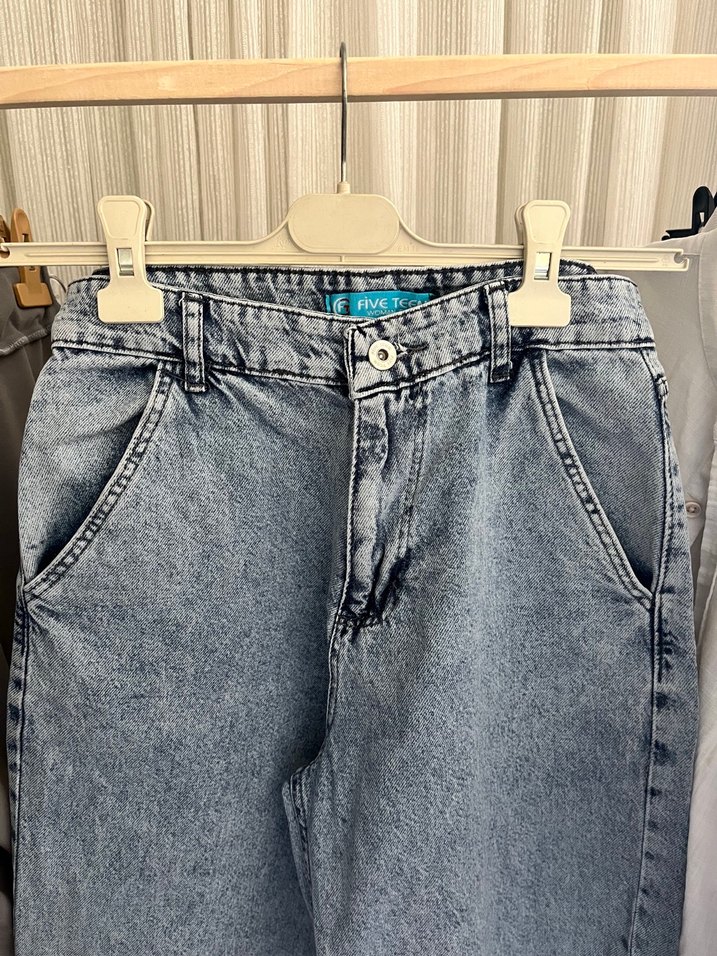 Gri Batik Desenli Bol Kesim Jean - Görsel 2