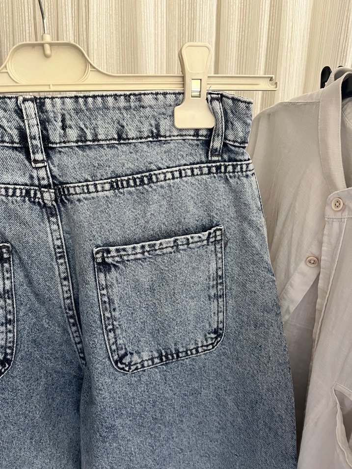 Gri Batik Desenli Bol Kesim Jean - Görsel 3