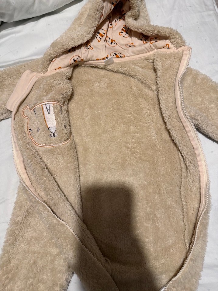 Kürklü Kapüşonlu Bebek Tulum - Görsel 2