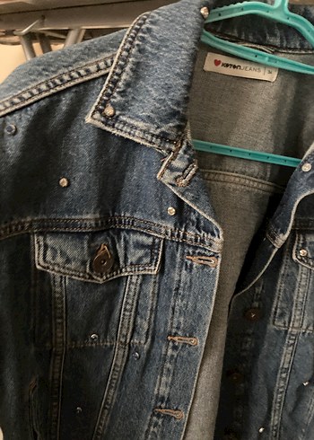 Koton Düğmeli Mavi Kadın Denim Ceket