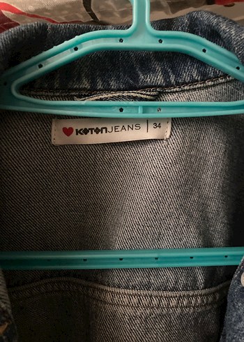 xs Beden Düğmeli Mavi Kadın Denim Ceket
