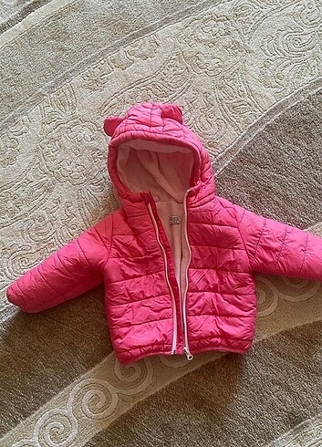 9-12 Ay Beden pembe Renk Kız bebek mont
