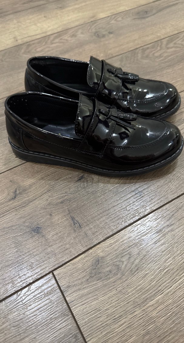 Parlak Siyah Erkek Çocuk klasik  Ayakkabı - Görsel 2