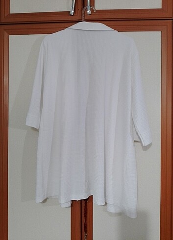 Diğer 44 beden tunik boy yazlık beyaz ceket 